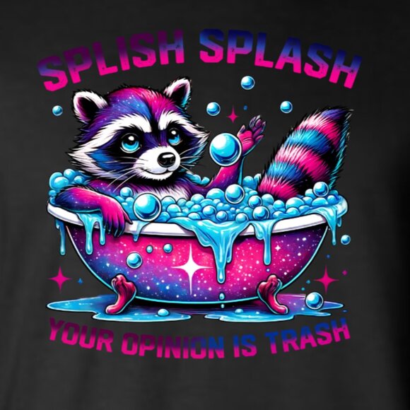 Women's Raccoon Splish Splash Your Opinion Is Trash Tee - Picture 3 of 3